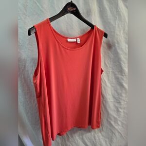 Susan Graver Coral Sleeveless Blouse